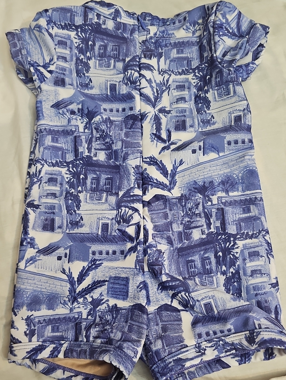 Kortni Jeane Blue & White Toddler Mini Shorties Rashguard Swimwear - Picture 3 of 7